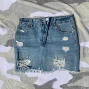 Distressed Denim skirt